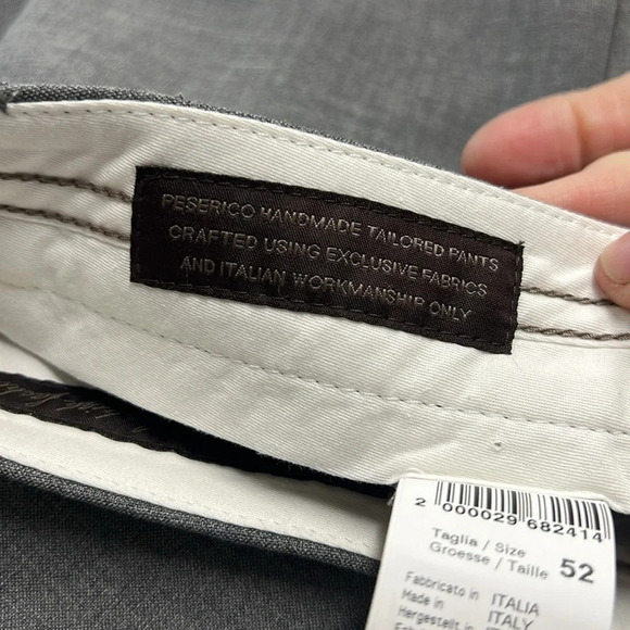 Men’s NWT Peserico Gray Trouser size 52/XL - Picture 9 of 12